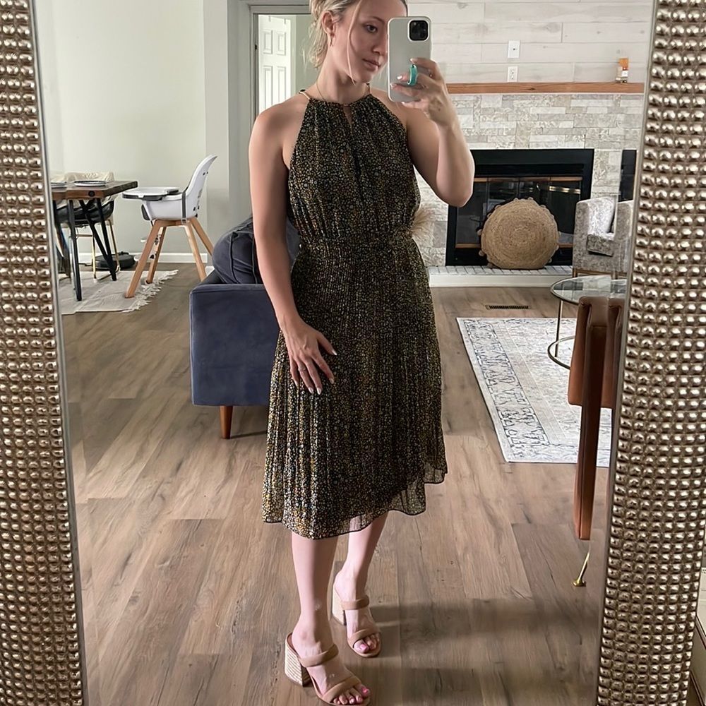 Michael Kors Floral Chain-Neck Shift Dress